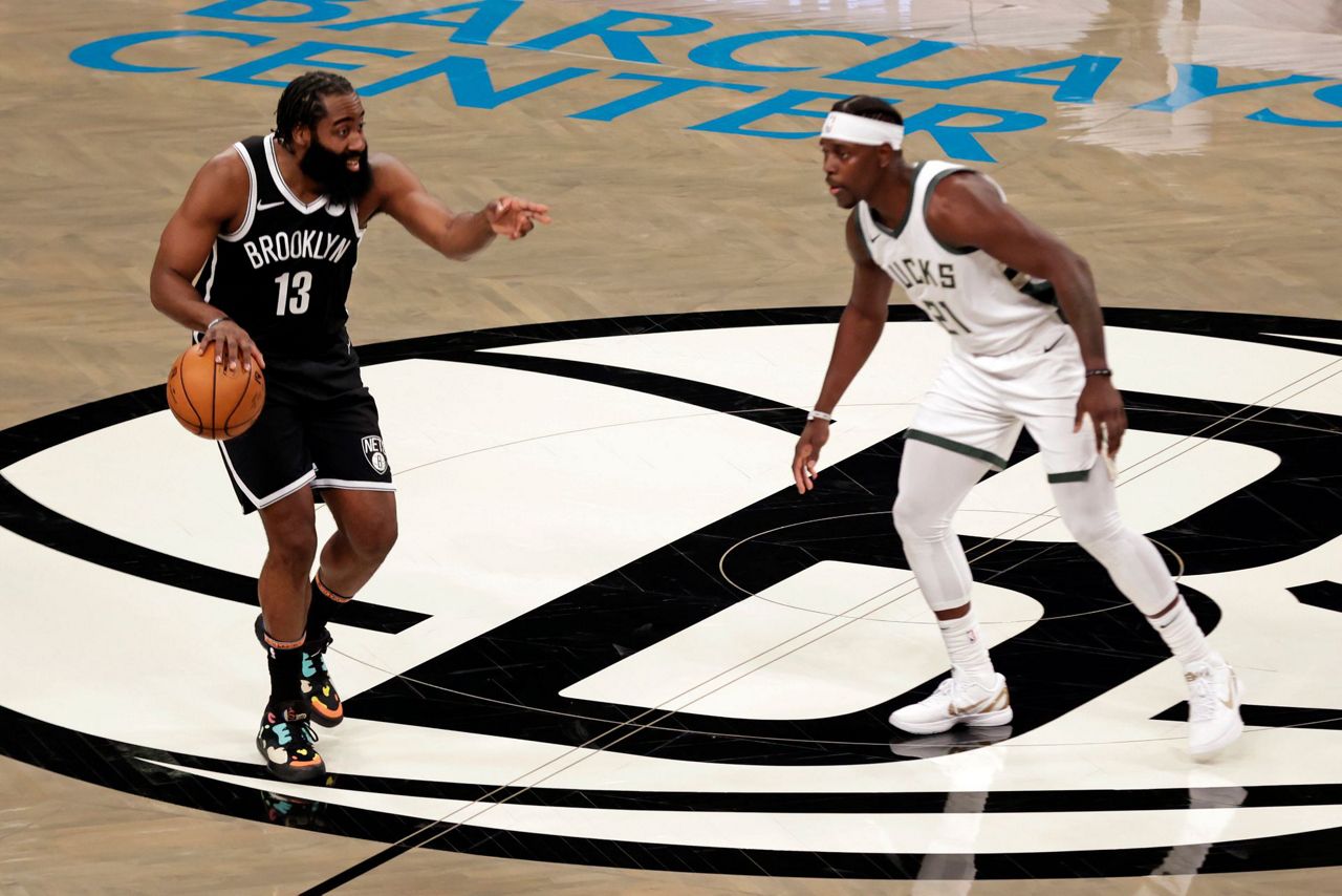 Harden, Durant star as Nets edge Bucks 125-123