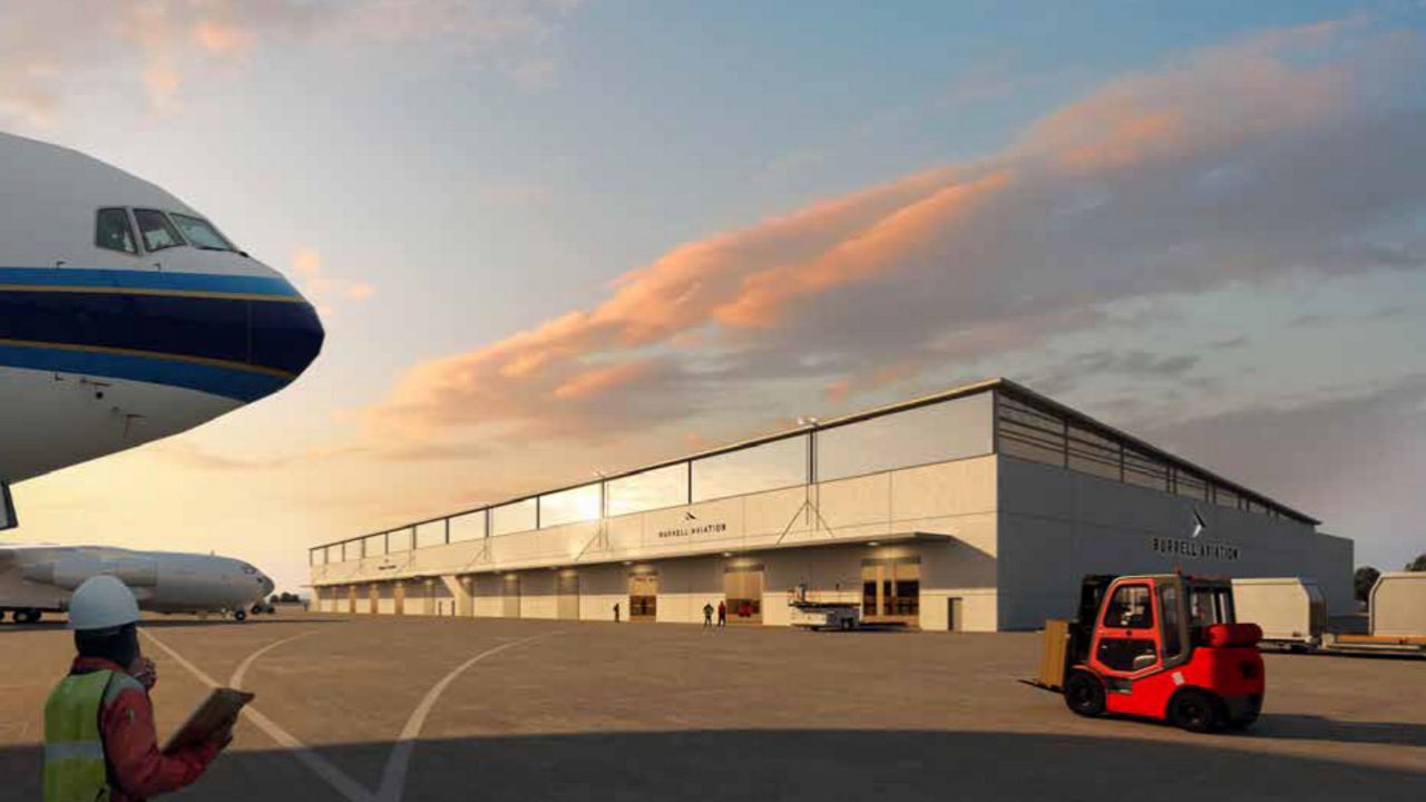 Burrell Aviation aims to build this $20 million air cargo warehouse at CVG Airport in northern Kentucky. (Image courtesy of Burrell Aviation)