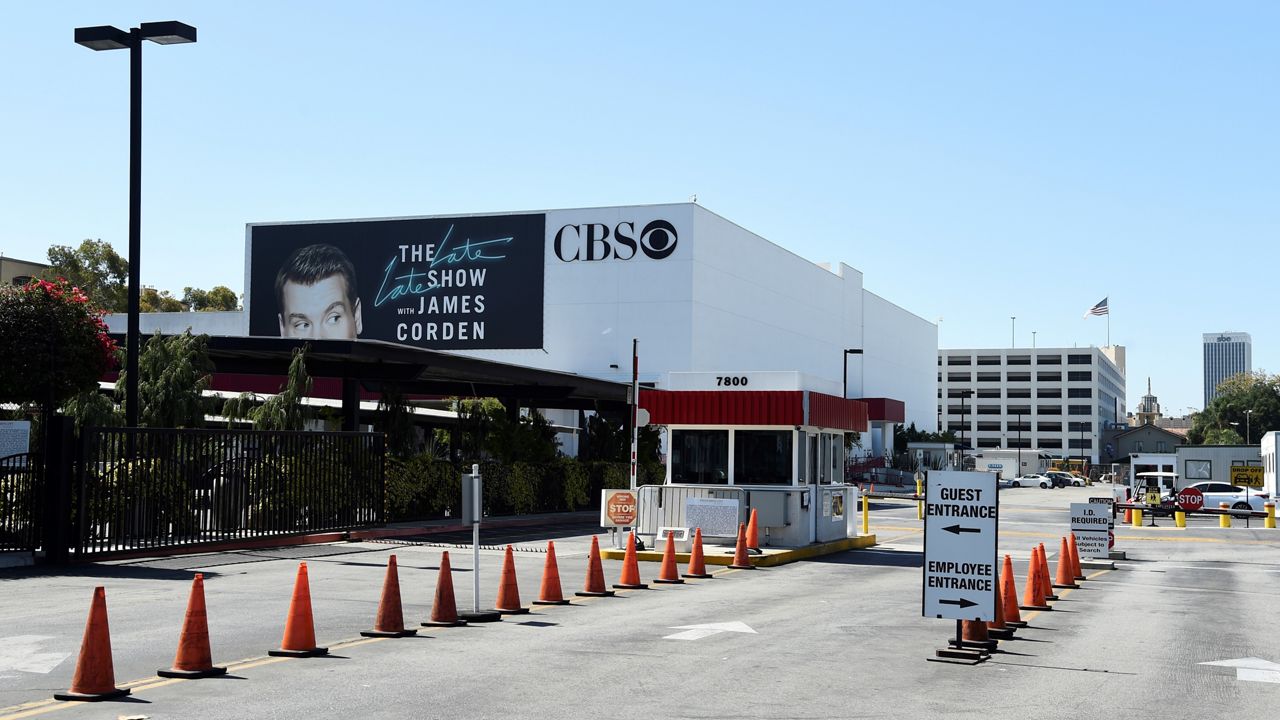 The entrance to CBS Television City studio is pictured, Friday, July 3, 2020, in Los Angeles. (AP Photo/Chris Pizzello)