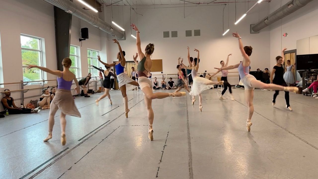 Dancers rehearse a number from 'Cinderella.' (Spectrum News 1/Jenna Rae Gaertner)