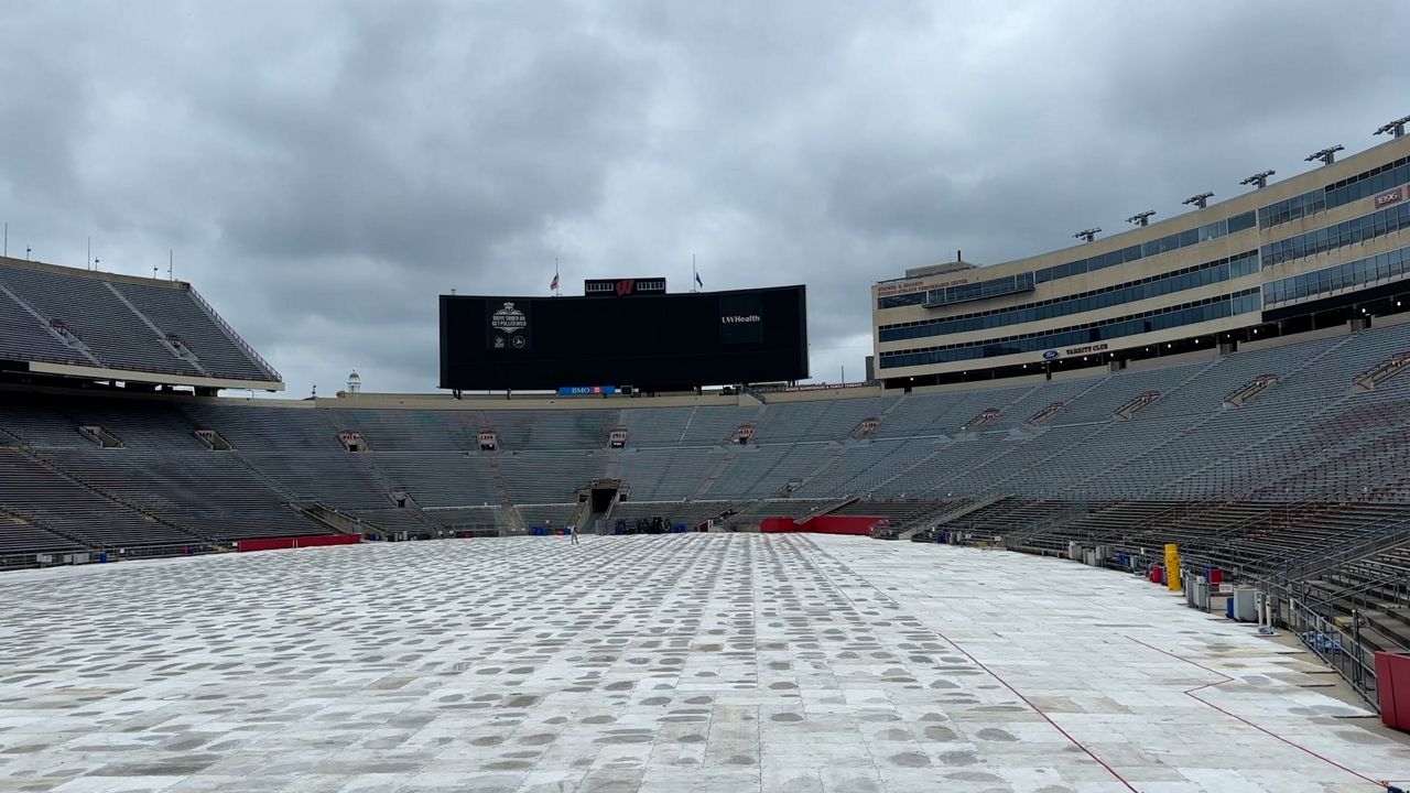 Unlike the Morgan Wallen concerts, which provided some on-field seating, Coldplay allows a large group of ticket holders to stand on the field for the whole concert. (SPECTRUM NEWS 1/NATALIE SOPYLA)