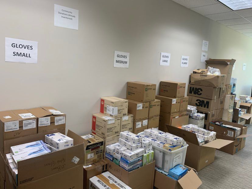 Governmental, health care and community organizations collaborated to collect and distribute supplies throughout the pandemic. (Photo courtesy of The Health Collaborative)