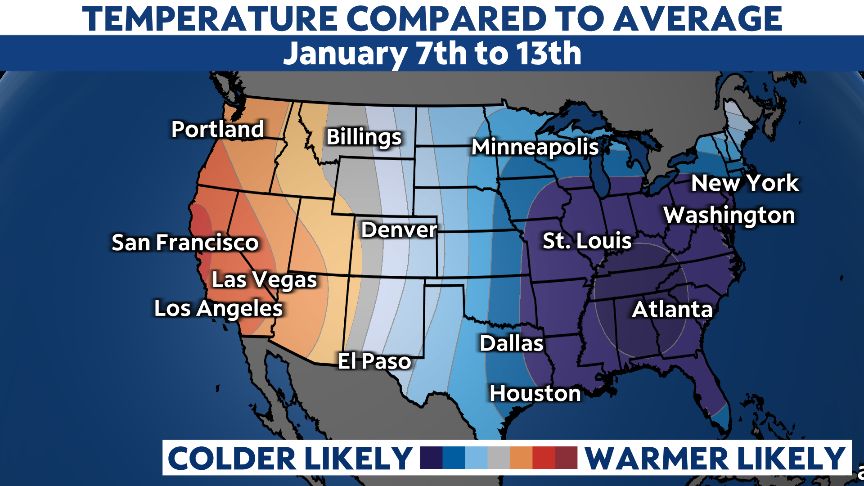 Cold temperatures return to start 2025