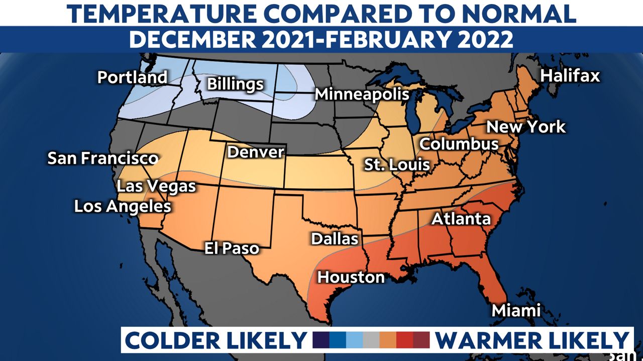 Winter outlook suggests a mild season for most of the U.S.