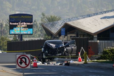 Car crashes into Los Angeles sheriff's department recruits on