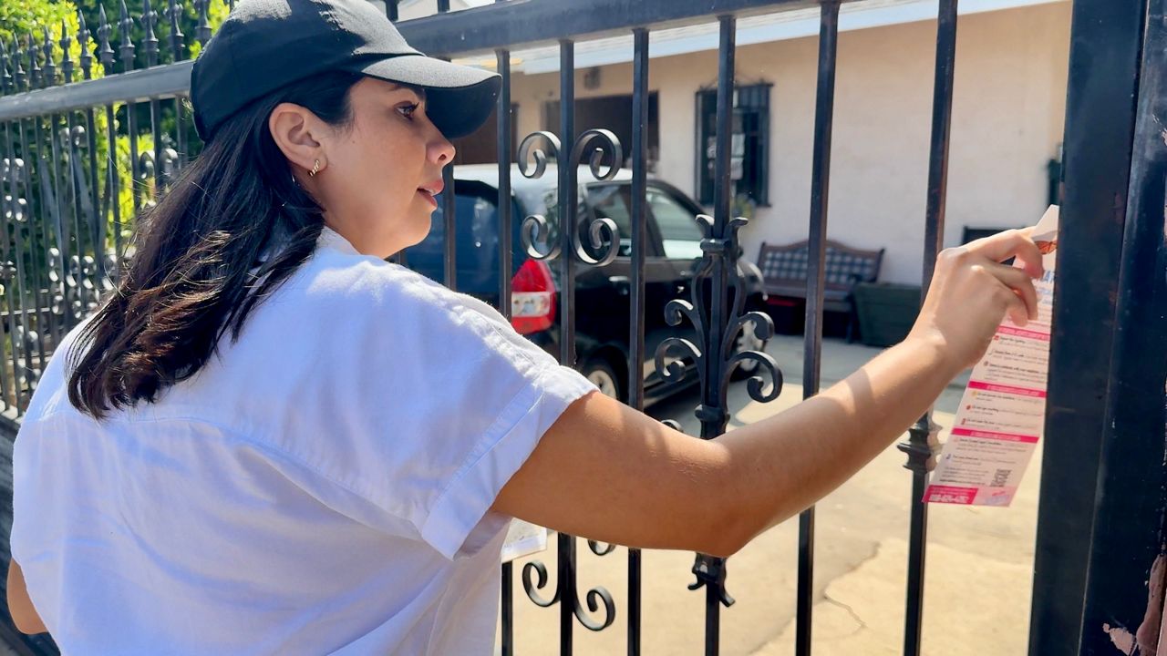 Asm. Celeste Rodriguez took a group of volunteers to canvas in Pacoima, informing residents of their rights should they encounter ICE agents.