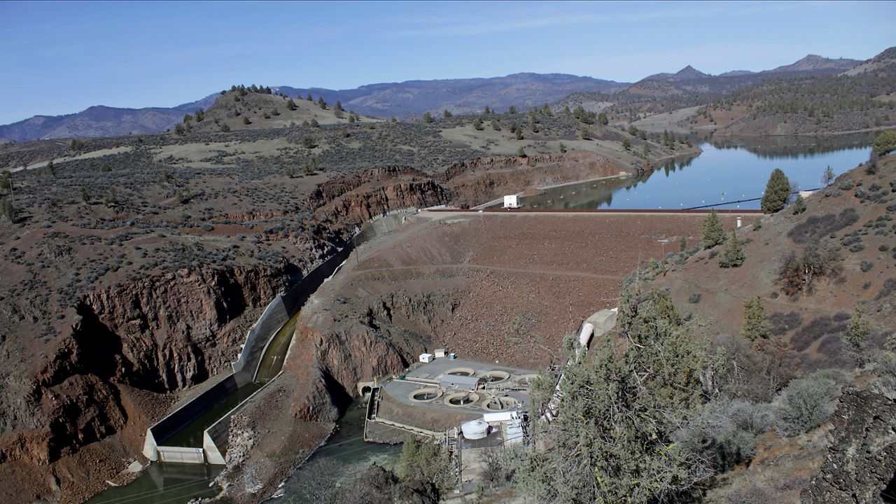 he Iron Gate Dam powerhouse and spillway are seen on the lower Klamath River near Hornbrook, Calif., on March 2, 2020. (AP Photo/Gillian Flaccus, File)