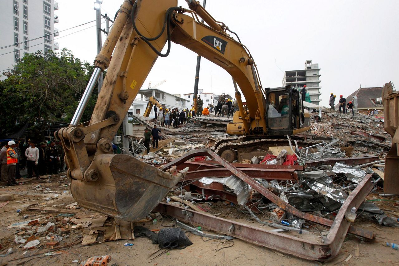 3 workers dead, dozens missing in Cambodia building collapse