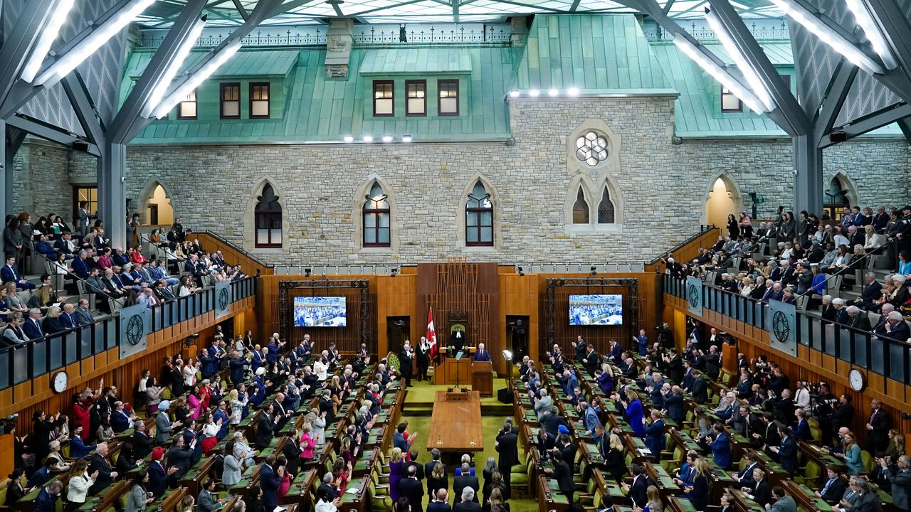 Canadian Parliament, Friday, March 24, 2023, in Ottawa, Canada. (AP Photo/Andrew Harnik, Pool)