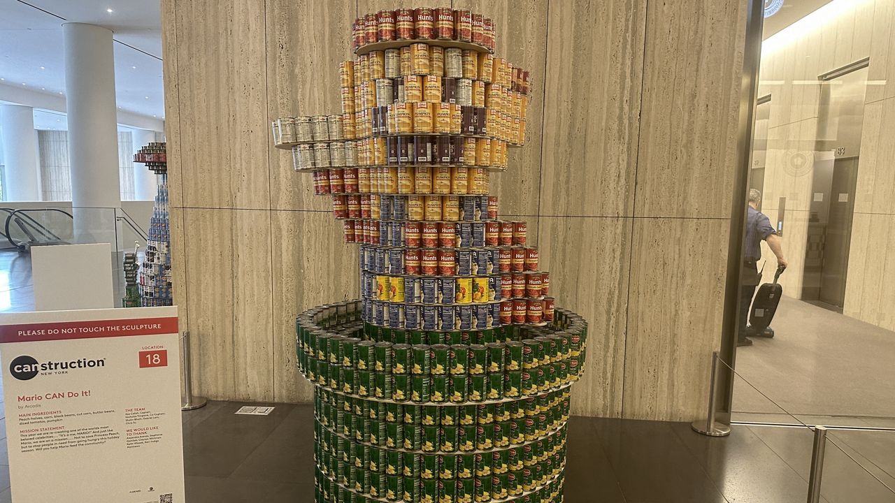 Design competition features sculptures made from canned food