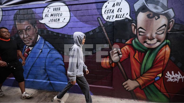 Mural dedicado a "Cantinflas" en Ciudad de México.