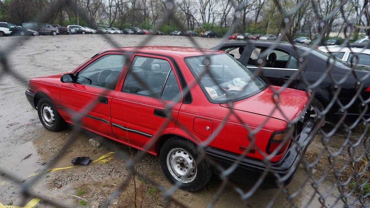 A car for auction at the LMPD impound (Spectrum News 1/Jonathon Gregg)