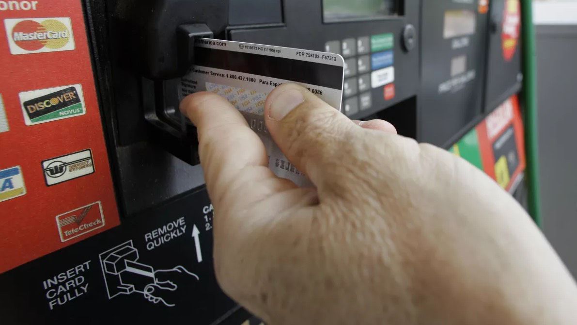 Card skimmers have been found on self-checkout terminals, ATMs and gas pumps. (Associated Press/Chuck Burton, file)