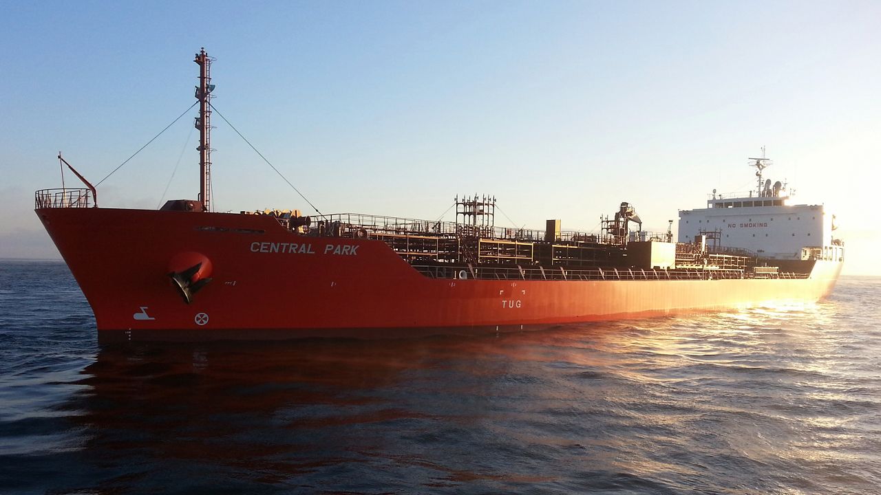 In an undated photo released by Zodiac Maritime, the tanker Central Park is seen. Attackers seized the tanker linked to Israel off the coast of Aden, Yemen, on Sunday, Nov. 26, 2023, authorities said. While no group immediately claimed responsibility, it comes as at least two other maritime attacks in recent days have been linked to the Israel-Hamas war. (Zodiac Maritime via AP)