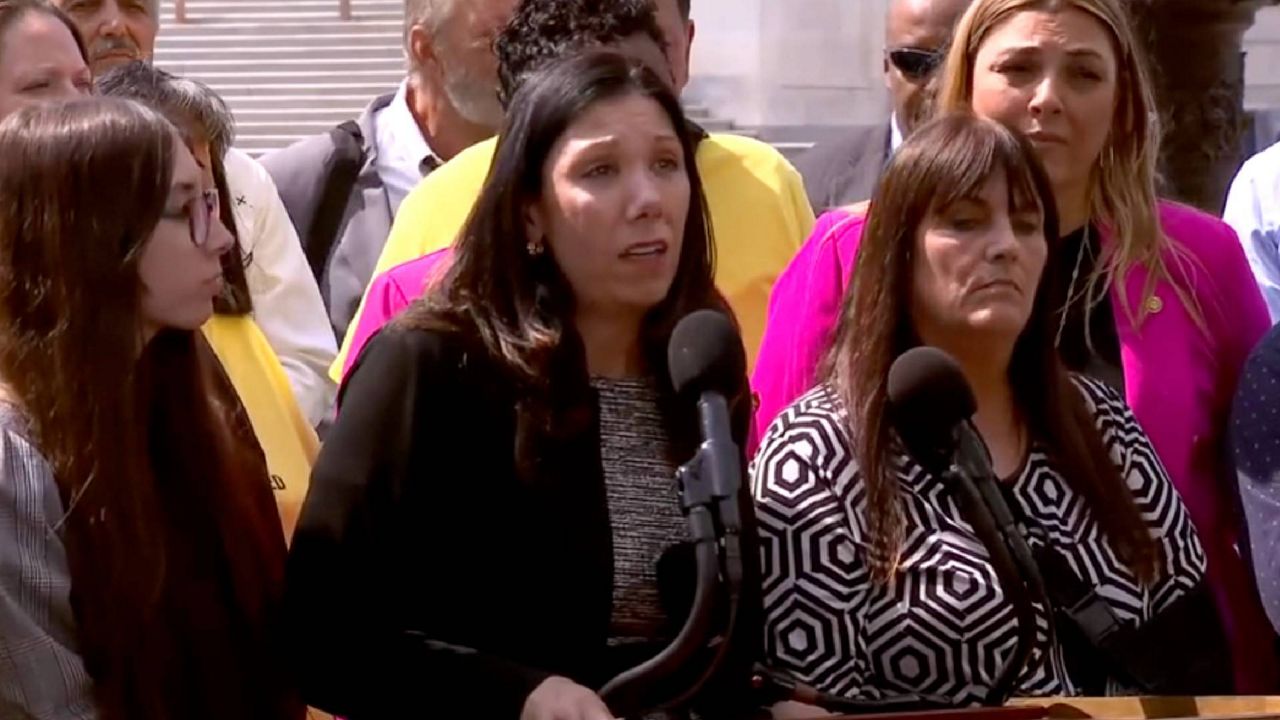 North St. Louis County resident Dawn Chapman addressed a Capitol Hill rally Wednesday in Washington, D.C. to support federal legislation that would provide compensation to St. Louis area residents with specific illnesses tied to nuclear radiation exposure. (Spectrum News)