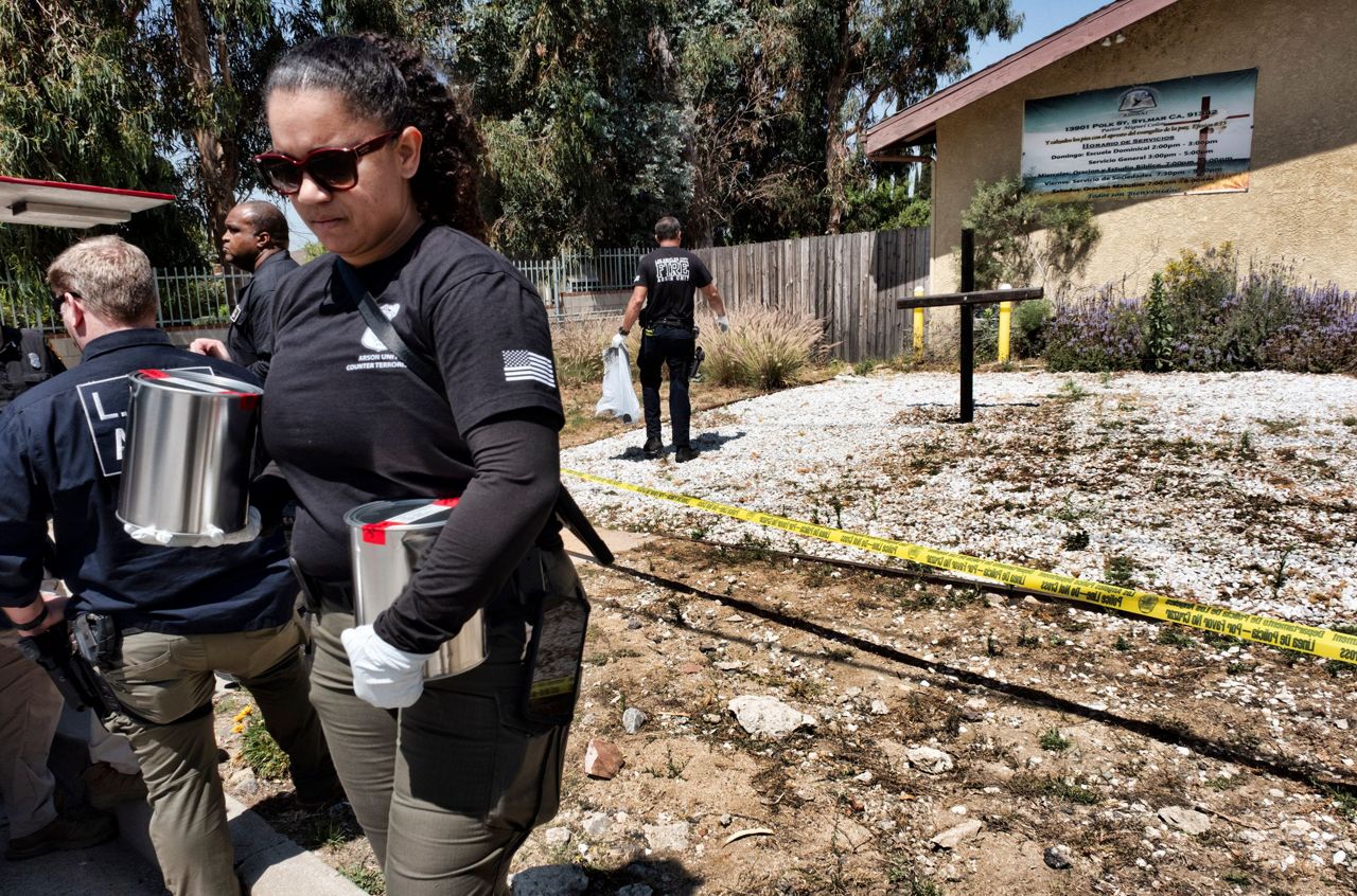 3 crosses burned at a small Los Angeles church and authorities ...