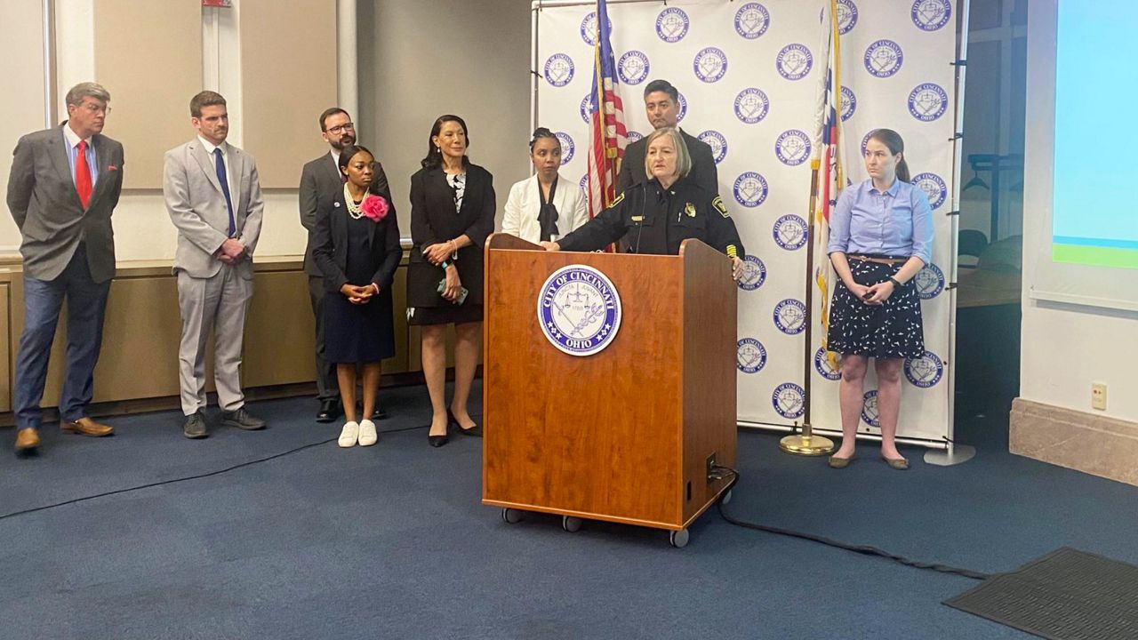 Cincinnati city leaders outlined the restricting of the local police department that will take place next year. (Casey Weldon/Spectrum News 1)