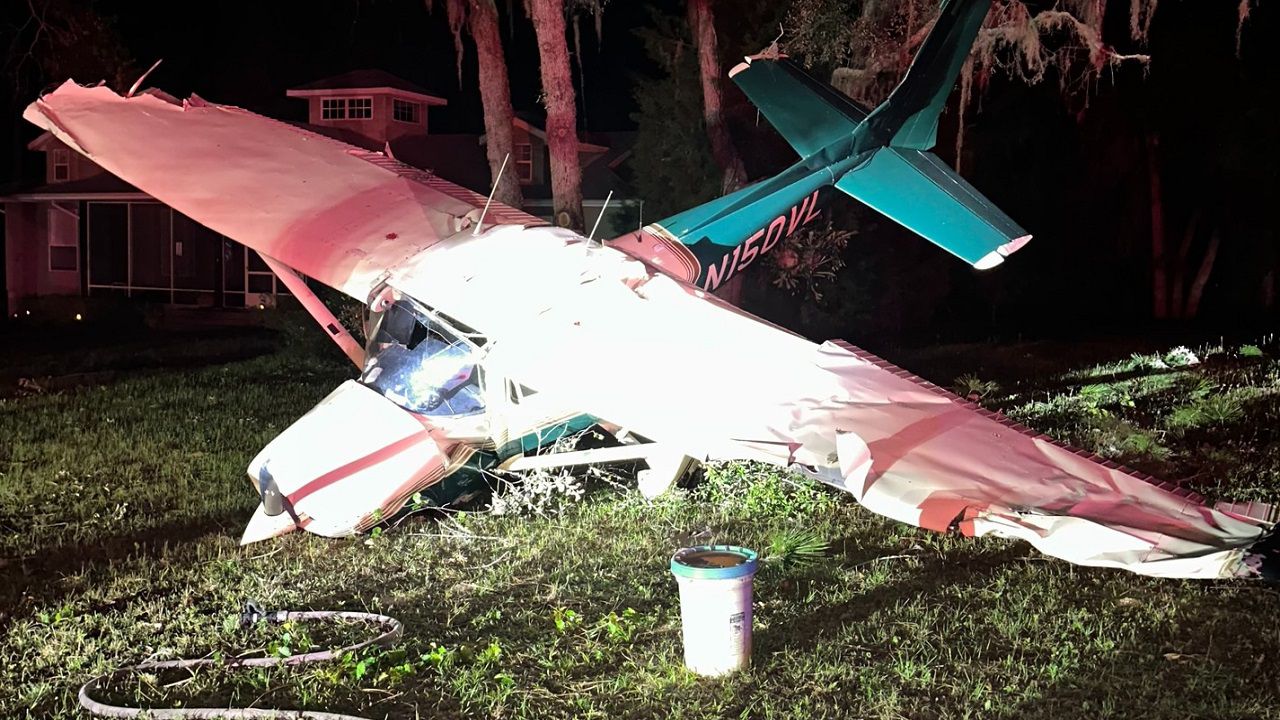 According to the Citrus County Sheriff’s Office, the small plane went down near Fairwind Loop in the town of Hernando. Authorities said the small two-passenger plane crashed after it struck a tree while attempting to land. (Citrus County Sheriff's Office)