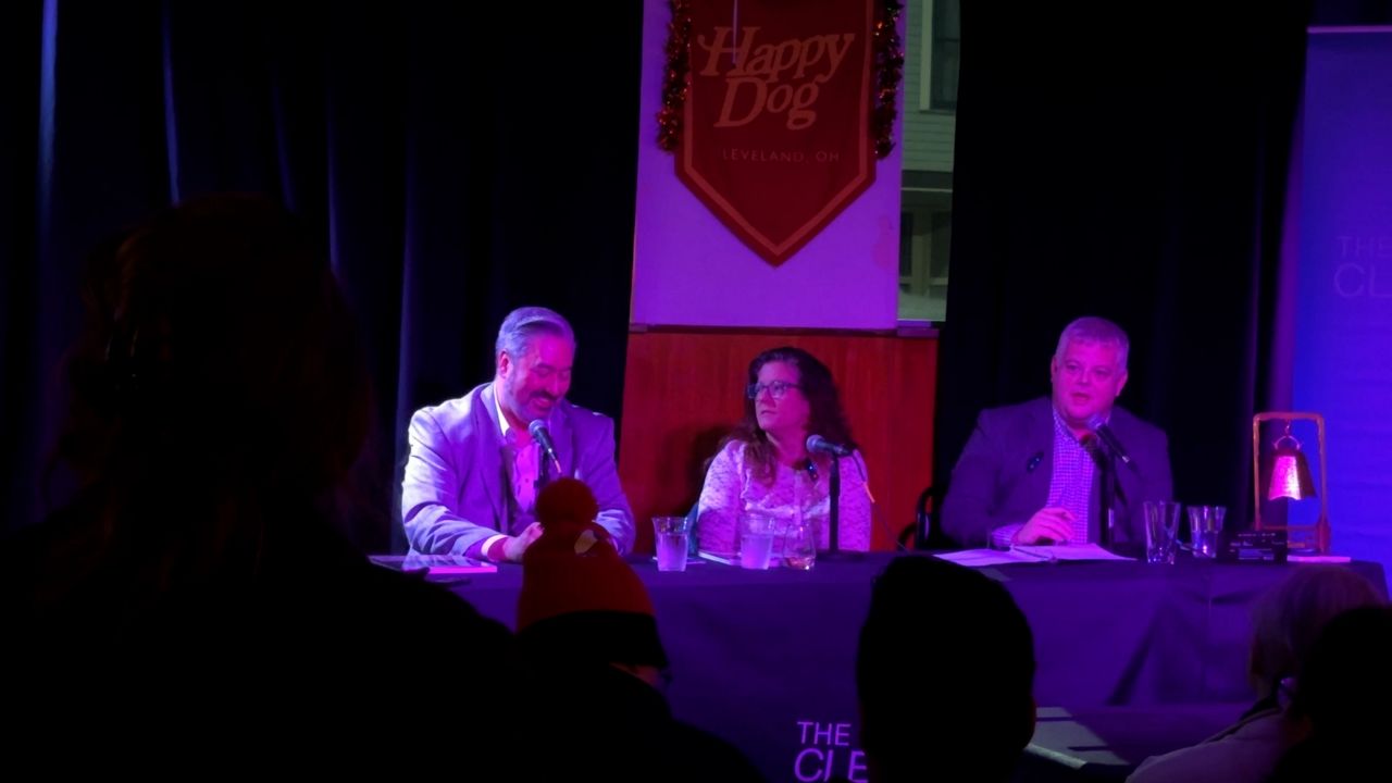From left to right, Patrick Espinosa, managing partner & Founder of Sus Abogados Latino; Lynn Tramonte, executive director of the Ohio Immigrant Alliance; and Chriss Schmitt, CEO of the Cleveland Metropolitan Bar Association and forum moderator.