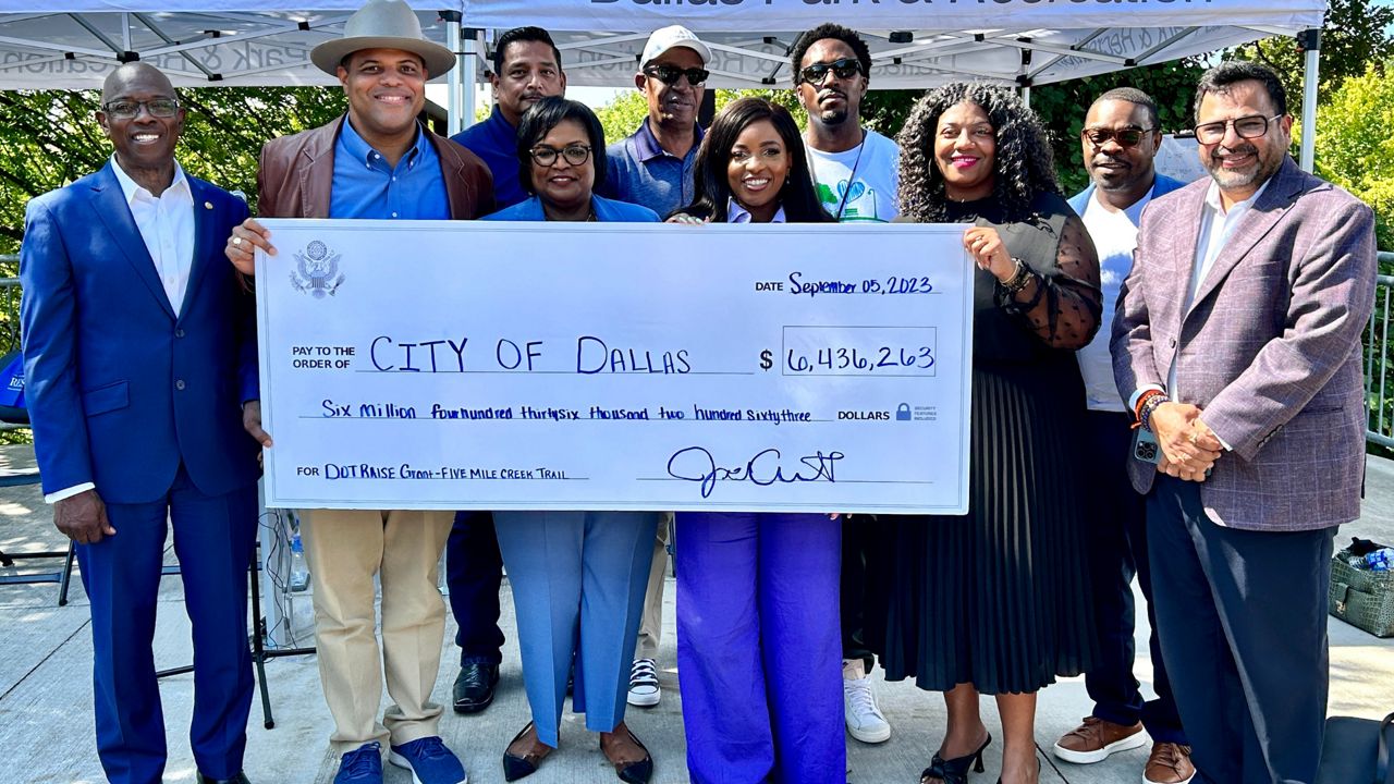 The City of Dallas was awarded a RAISE grant for more than $6.4 million that will fund the Five Mile Creek Greenbelt project. (Dallas Mayor Eric Johnson)