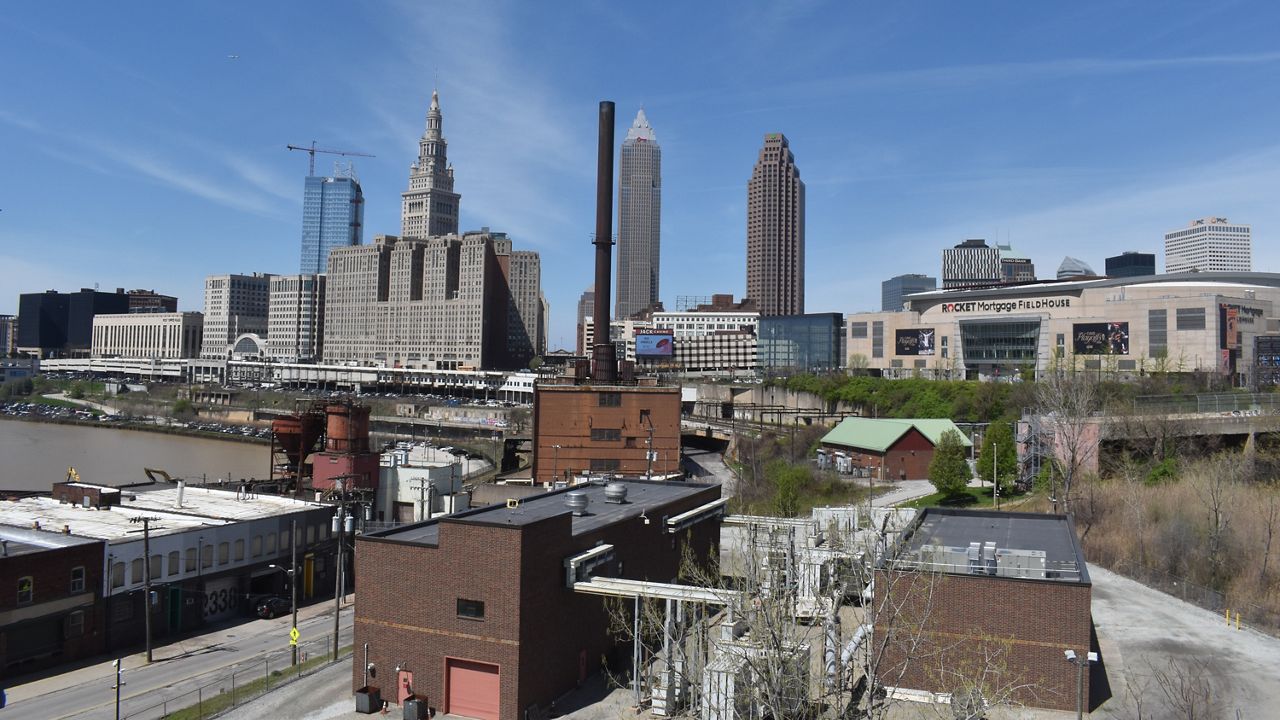 The downtown Cleveland skyline.