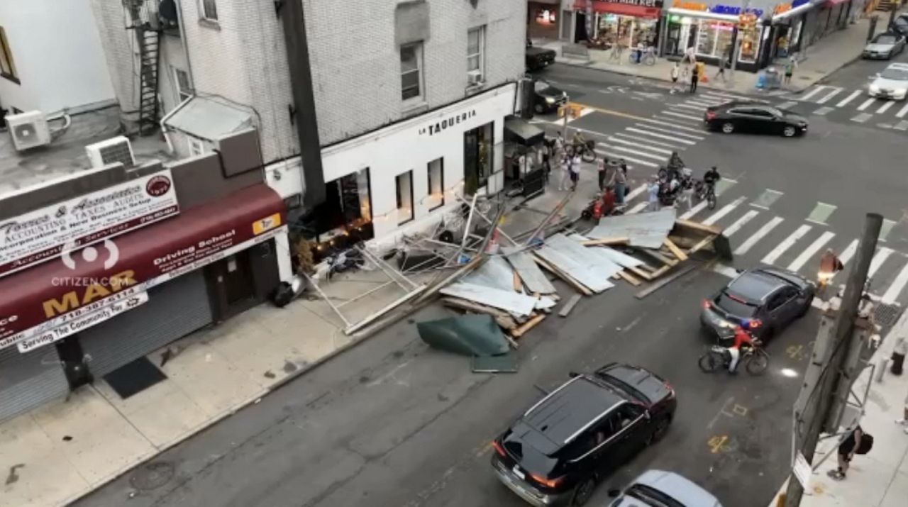 Scaffolding collapsed after a car accident