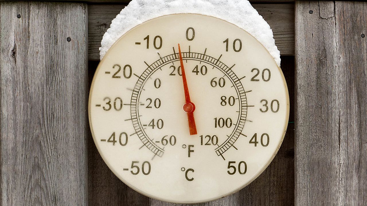 Celsius And Fahrenheit Thermometer Showing Hot Or Cold Air