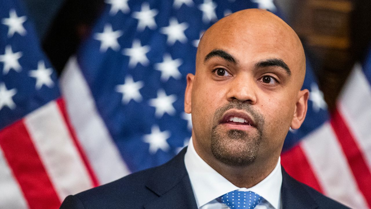 Rep. Colin Allred, D-Texas, speaks during news conference unveiling of the Patient Protection and Affordable Care Enhancement Act on Capitol Hill in Washington on Wednesday, June 24, 2020. (AP Photo/Manuel Balce Ceneta)