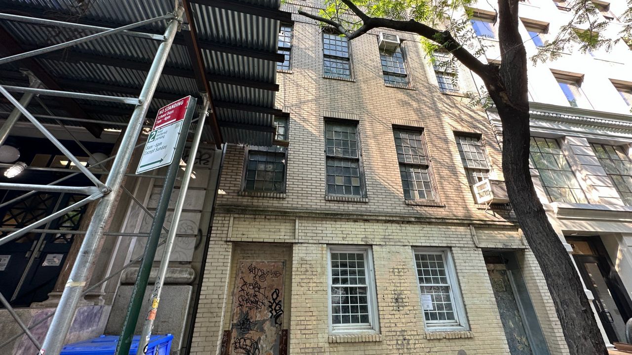 Exterior shot of front facade of former 'colored school.'