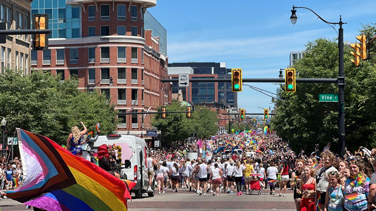 Many people gather for the Stonewall Columbus Pride Festival and March on Saturday. 
