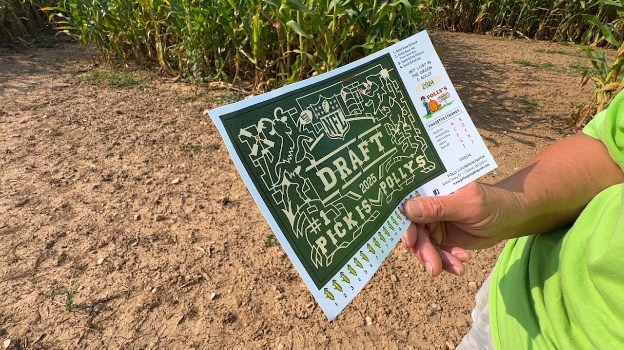 Polly's Pumpkin Patch in Chilton, Wisconsin, is one of four farms in the state with NFL Draft-themed corn mazes.