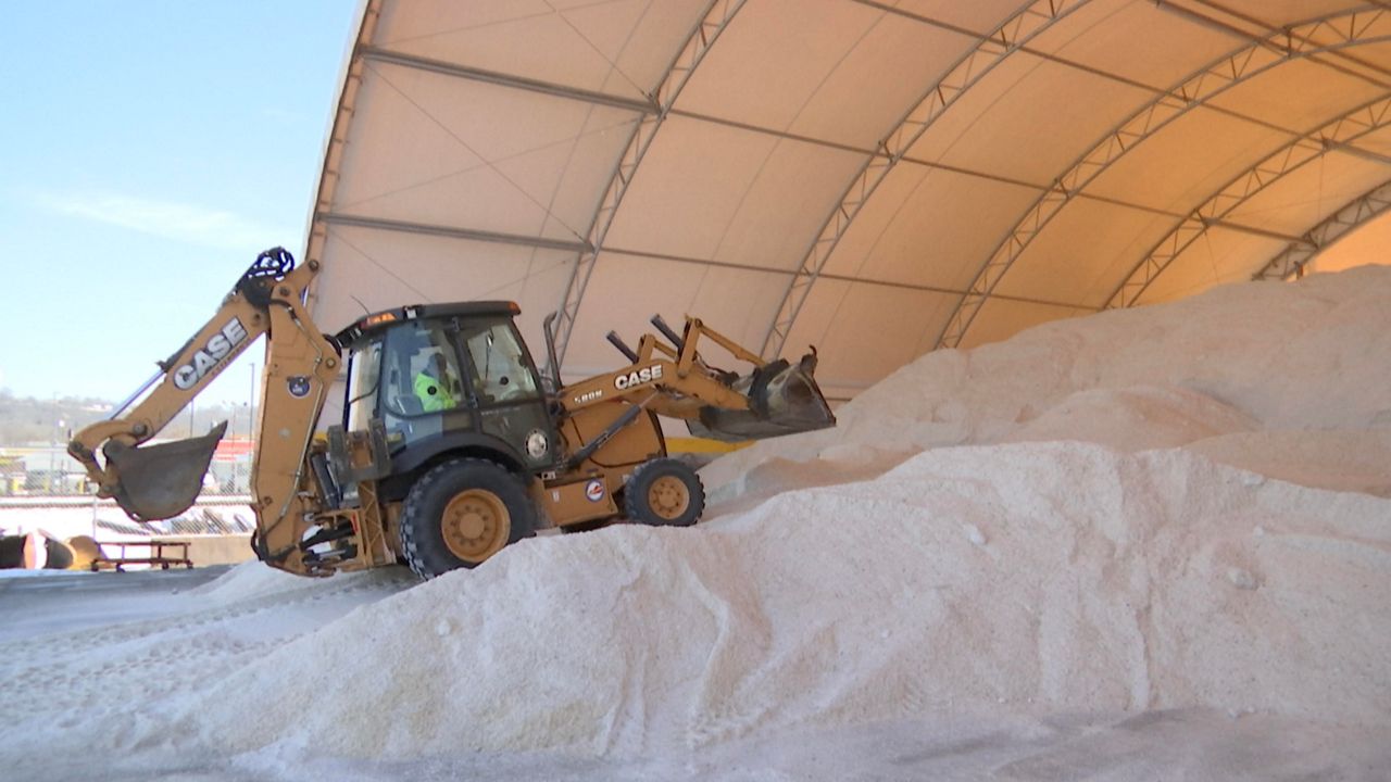 Officials store tons of salt to be prepared for winter conditions. (Spectrum News 1 File Photo)