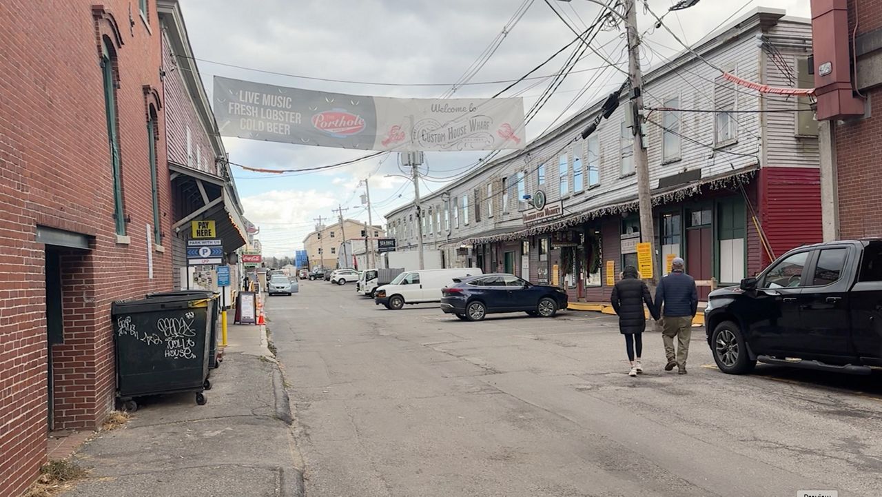 Custom House Wharf is one of four portions of Portland's waterfront that will soon benefit from $6.5 million in grant money to repair damage done in the previous winter's storm. The money comes from the Maine Department of Transportations Working Waterfront Resiliency Grant Program. (Spectrum News/Sean Murphy)