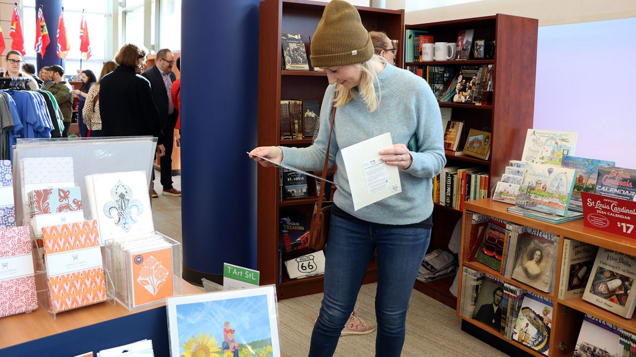 The St. Louis community attended the grand opening and ribbon cutting of the Missouri History Museum's new gift shop Wednesday, Feb. 14, called Sold on St. Louis. The shop features a variety of items made by more than 100 St. Louis businesses. (Spectrum News/Elizabeth Barmeier)