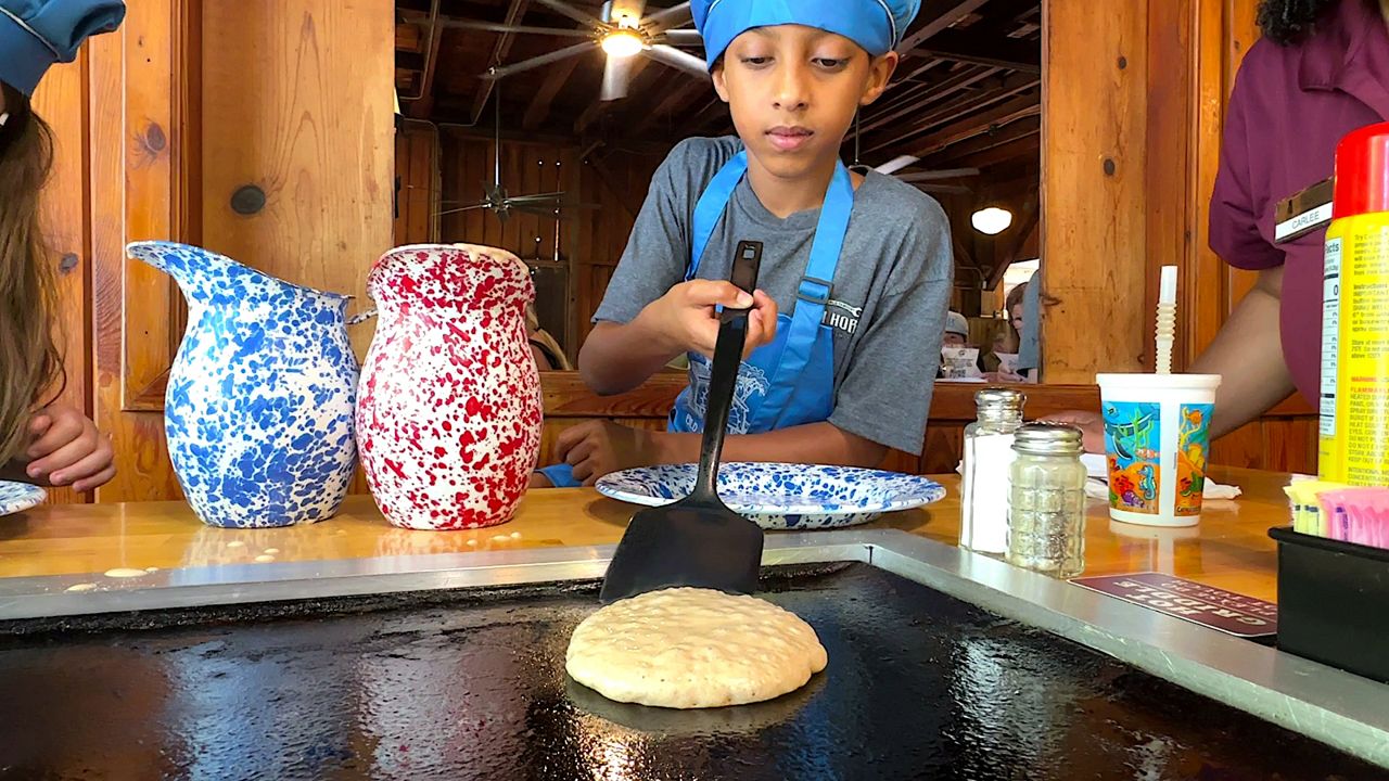 Visitors to DeLeon Springs can make their own pancakes