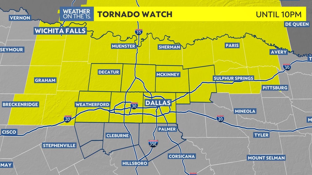 Tornado watch issued for parts of North Texas