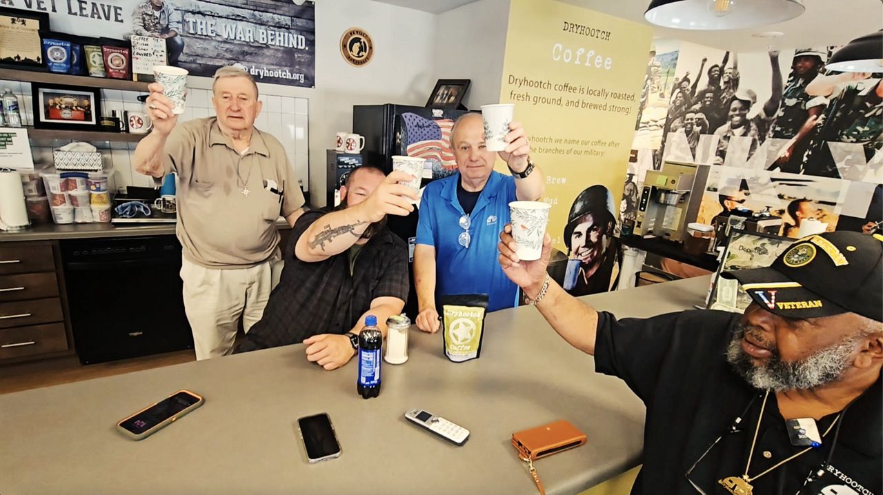Veterans at the coffee shop