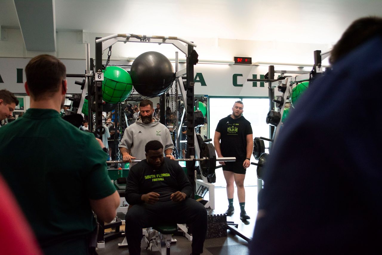 Football players show off their talent at USF Pro Day