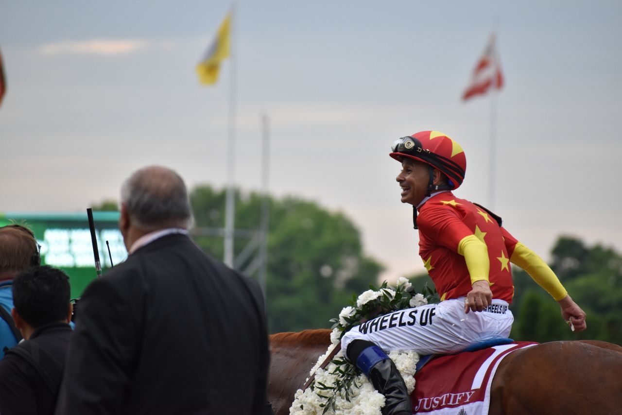 Belmont Stakes Justify Triple Crown Mike Smith