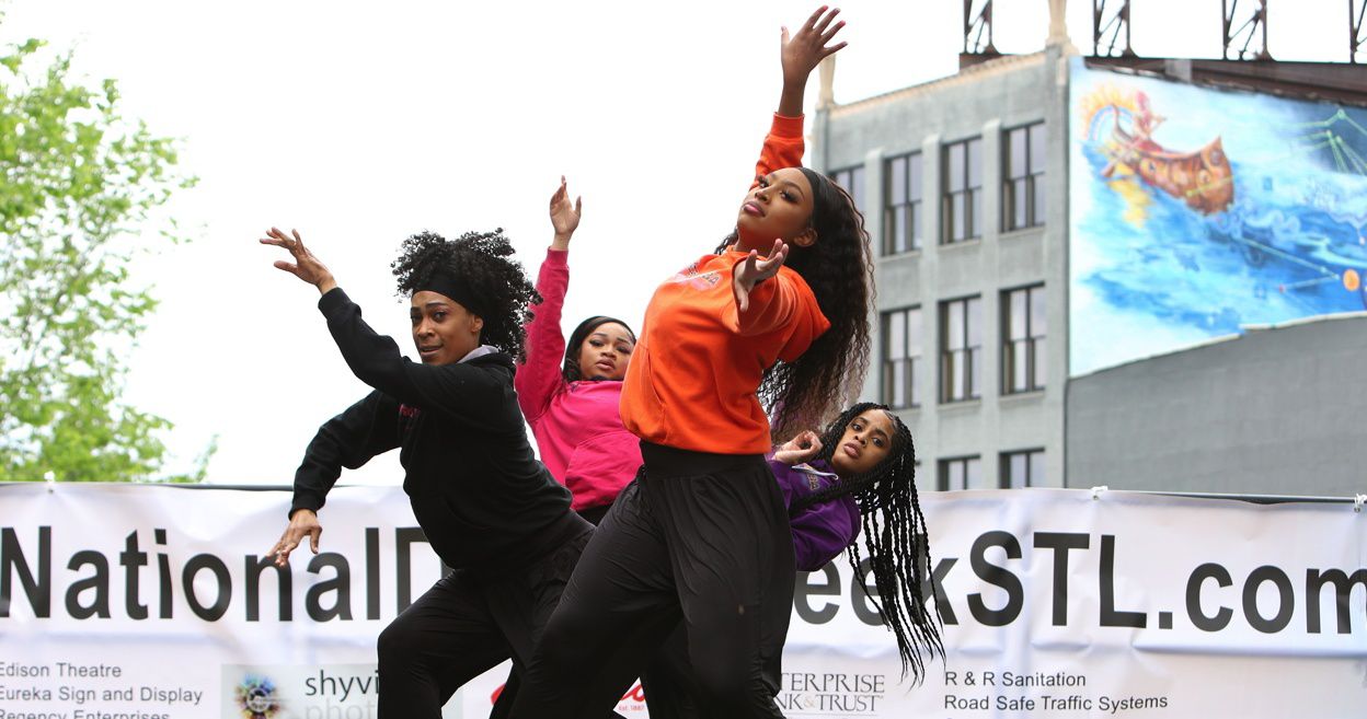 The 25th annual National Dance Week in St. Louis starts Saturday at the Kirkwood Performing Center. The free outdoor event will feature 50 performing dance troupes. (Photo courtesy of National Dance Week)