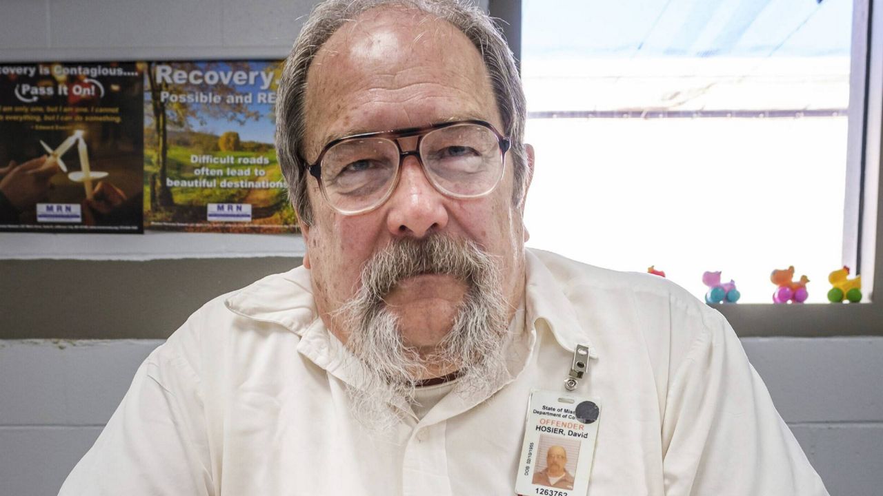 This photo, provided by Missourians to Abolish the Death Penalty, shows inmate David Hosier, Friday, June 7, 2024, at Potosi Correctional Center in Potosi, Missouri. Hosier is scheduled to be executed Tuesday, June 11, 2024, for the deaths of a Jefferson City couple in 2009, but he has long questioned how he could be convicted on circumstantial evidence. (Missourians to Abolish the Death Penalty via AP)