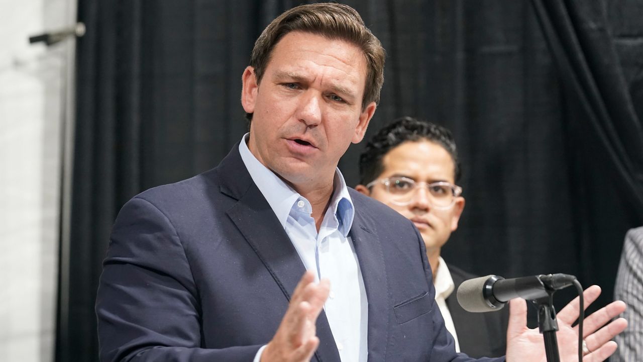 Citing Orange County specifically, Florida Gov. Ron DeSantis came out Monday against employee vaccine mandates that have been imposed federally and locally. (Associated Press)