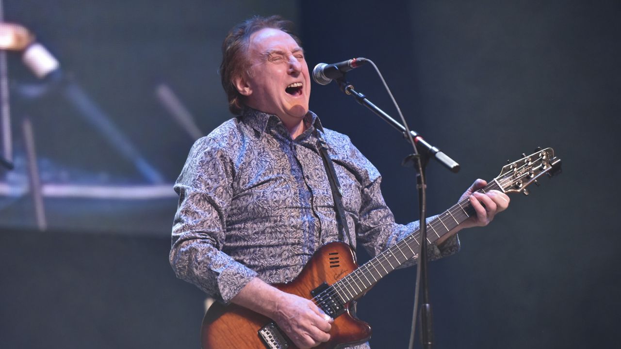 Denny Laine performs, Thursday Jan, 17, 2019, at the Arcada Theatre in St. Charles, Ill. Laine, a British singer, songwriter and guitarist who performed in an early, pop-oriented version of the Moody Blues and was later Paul McCartney’s longtime sideman in the ex-Beatle’s solo band Wings, died Tuesday, Dec. 5, 2023, his wife said in a social media post. (Photo by Rob Grabowski/Invision/AP, File)