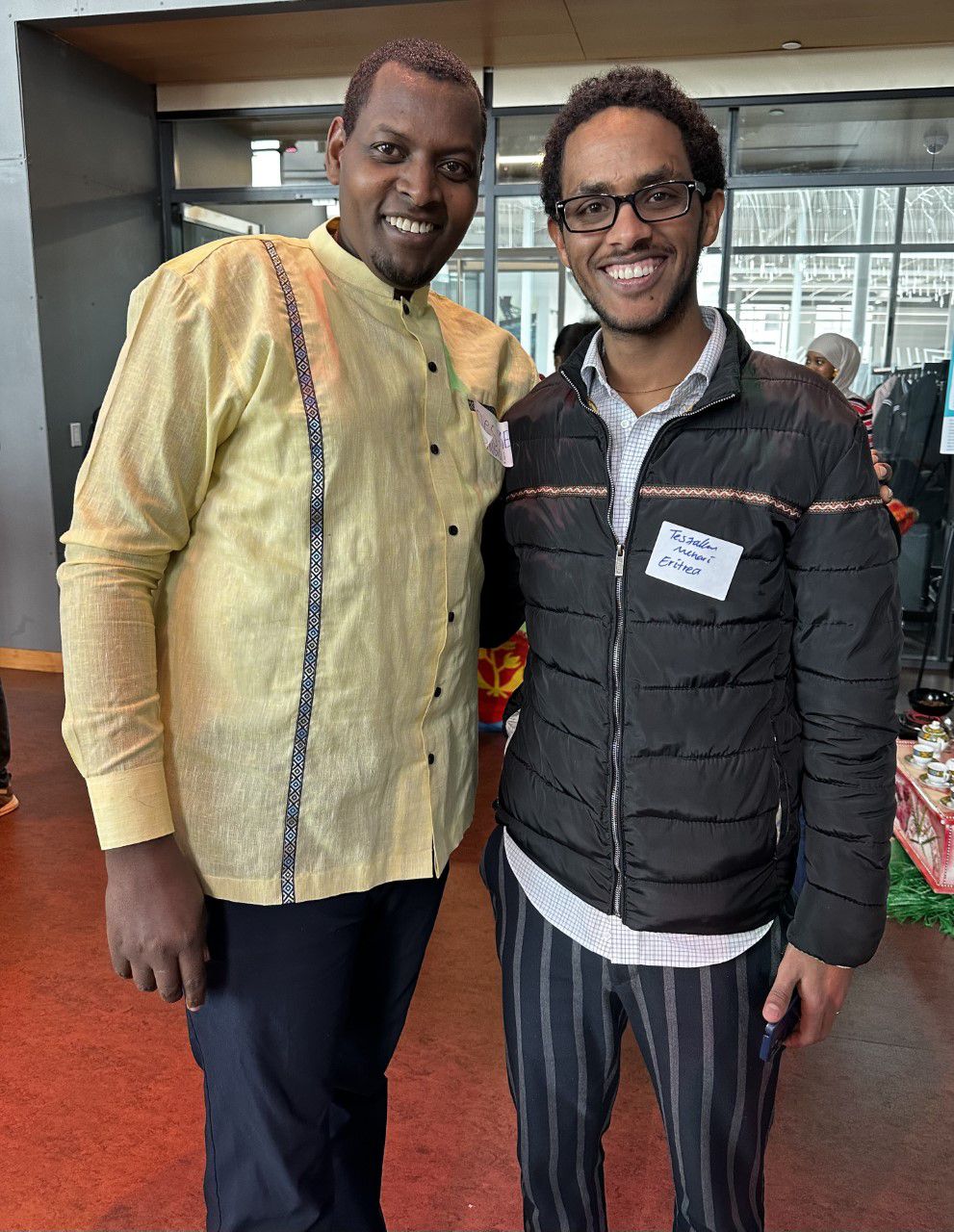 Desire (L) and Tesfalem Mehari of Dayton's Eritrean community. (Photo courtesy of Welcome Dayton)