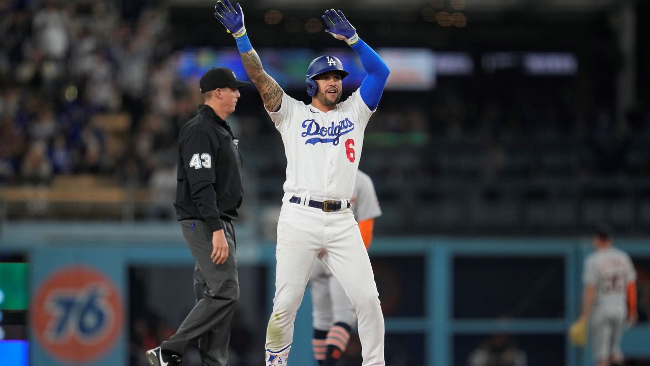 Martinez hits 2 home runs as NL West champion Dodgers roll past Rodriguez  and Tigers, 8-3