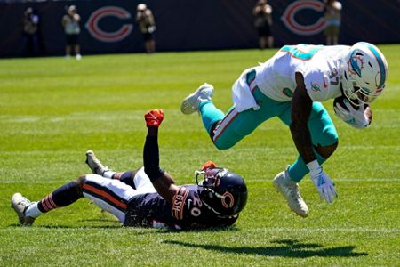 Chicago Bears cornerback Duke Shelley (20) walks off of the field