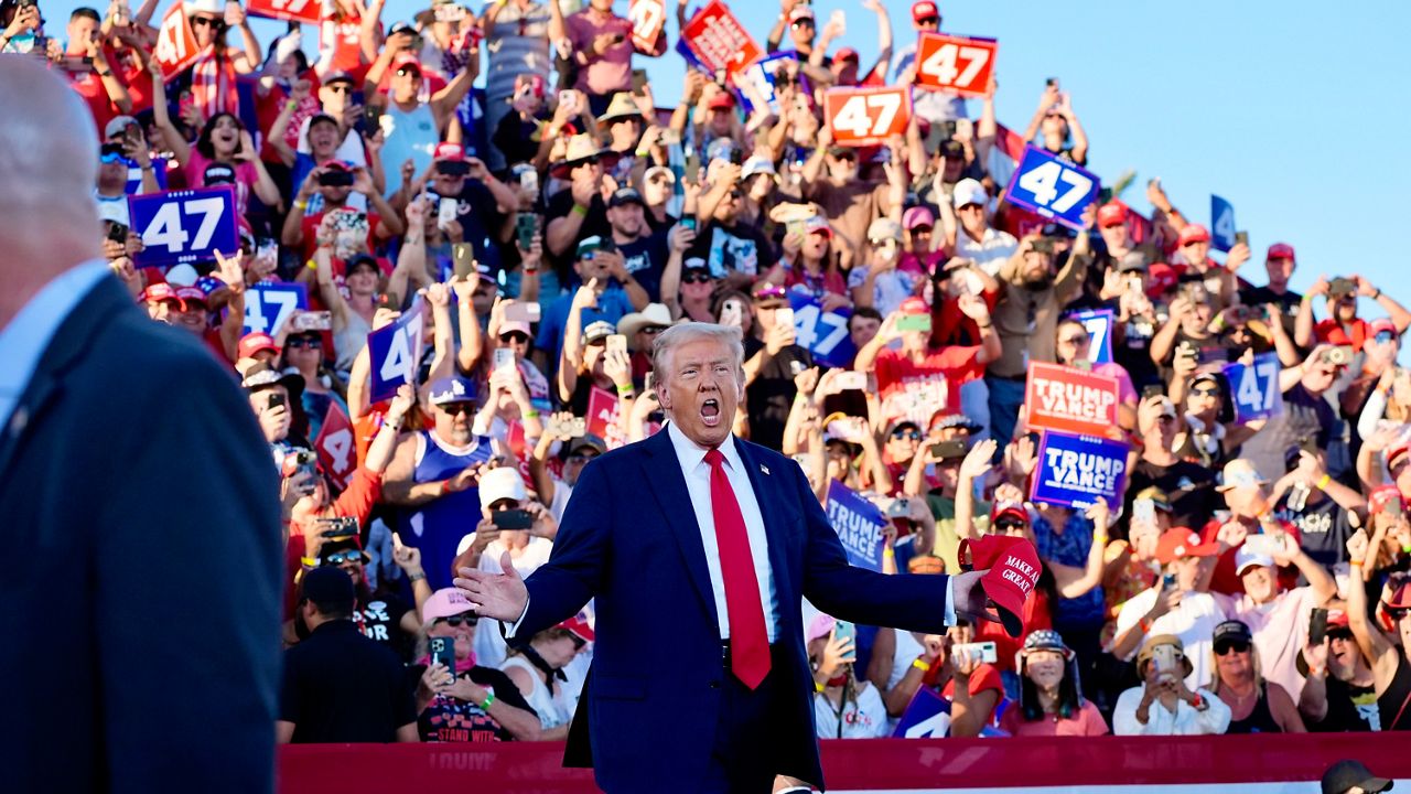 Donald Trump holds a rally in Coachella