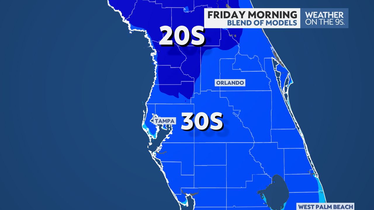 Coldest air of the season so far expected Friday morning