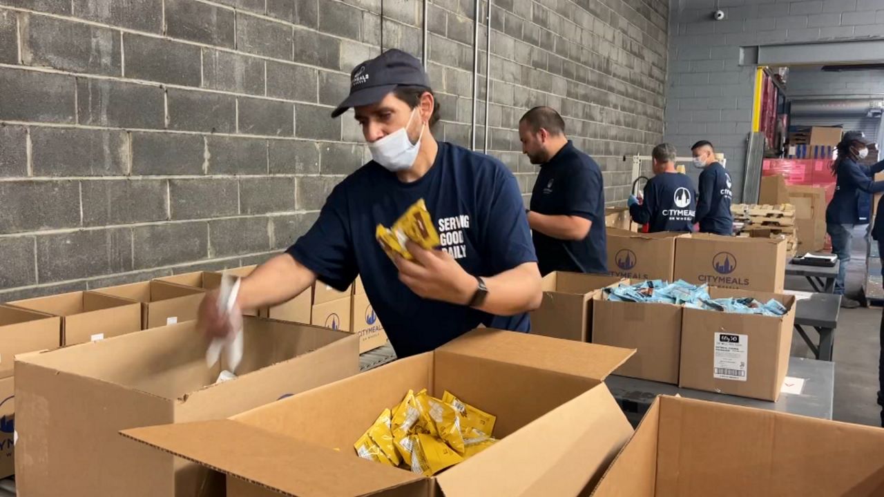 Non-Profit Organization Citymeals on Wheels Distributes Emergency Food Boxes for Seniors in Extreme Weather Conditions