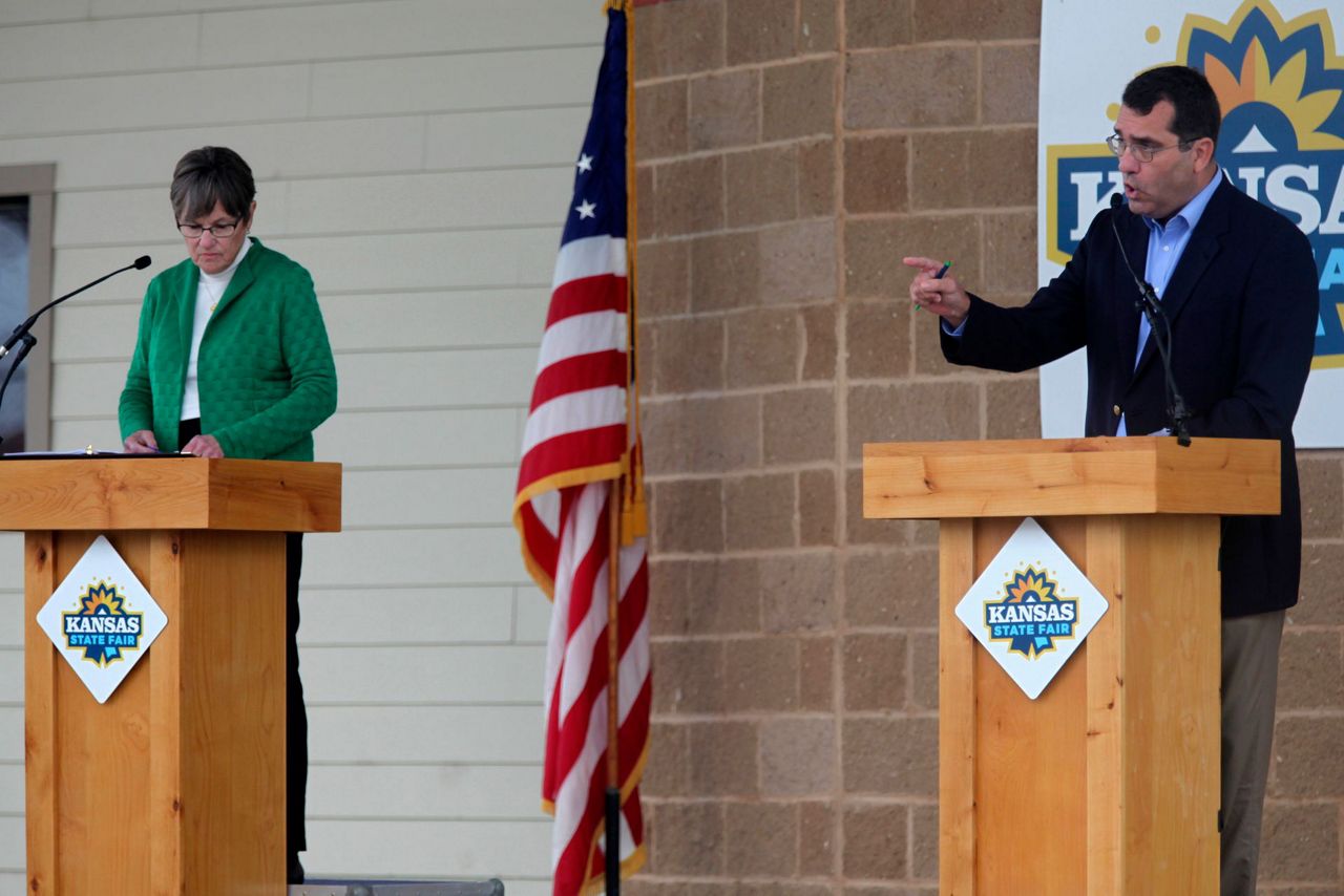 GOP nominee for Kansas governor tries to flip abortion issue